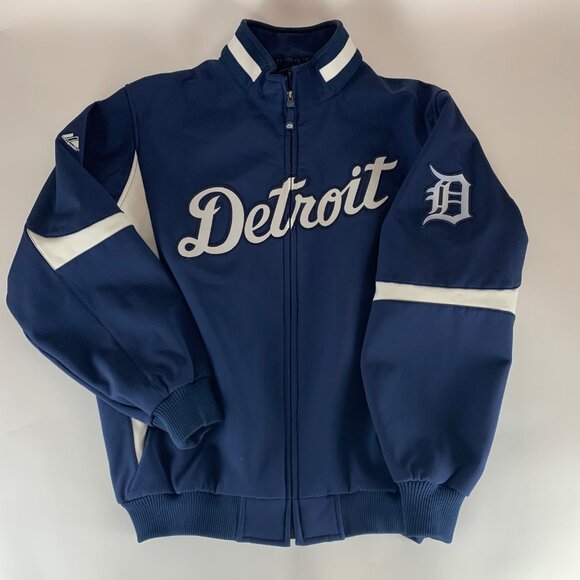 Detroit Tigers MLB Majestic Soft Shell Fleece Lined Full Zip Jacket Mens XL - Picture 1 of 9